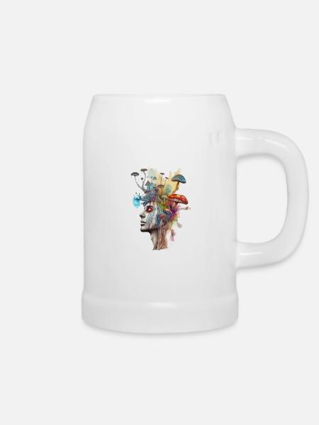 Trippy Schamane - Bierkrug - Weiß