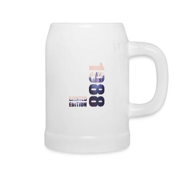 1988. Limited Edition T-Shirt Geburtstags Idee - Bierkrug - Weiß - Rechts