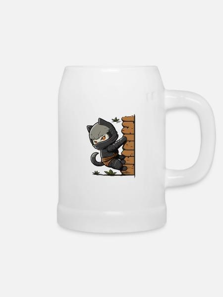 Der katzenartige Rächer - Bierkrug - Weiß