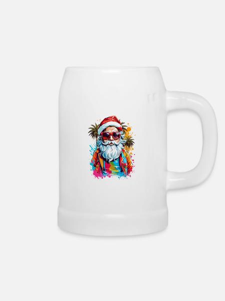 Coole Weihnachtsmann - Bierkrug - Weiß