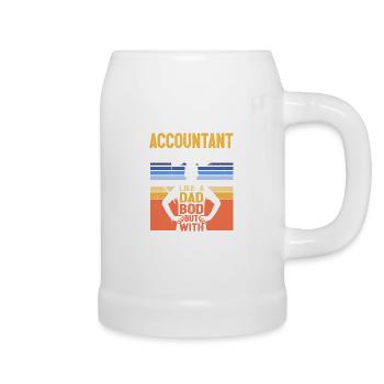 Funny CPA Quote Accountant Bod Like A Dad Bod - Beer Mug - white - Right