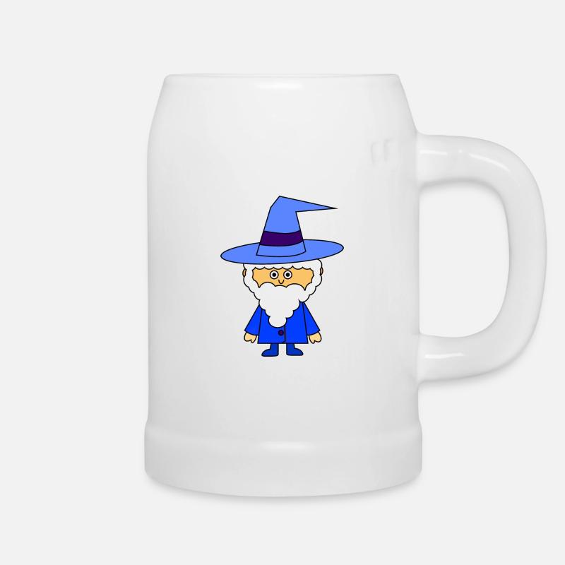 Blue Wizard - Beer Mug - white