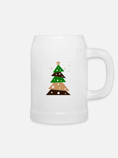 Tannenbaum - Bierkrug - Weiß