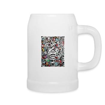 Graffiti Inspirationen:Gnu Abstract Graffiti - Bierkrug - Weiß - Rechts