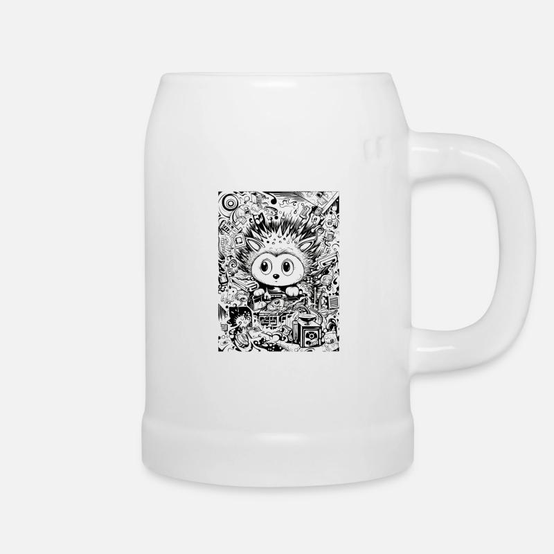 Igel Graffiti - Bierkrug - Weiß