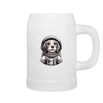 Beagle Astronaut Weltraum Abenteuer - Bierkrug - Weiß - Rechts
