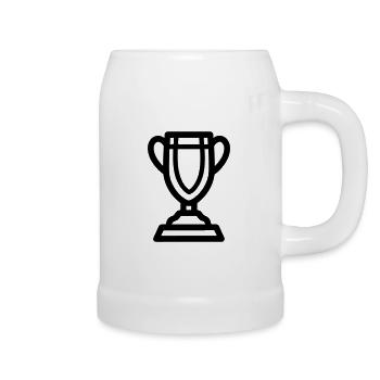 trophée - Chope en céramique - blanc - Droite