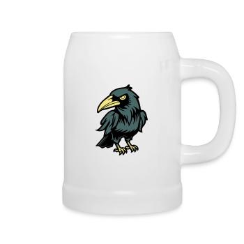 Corbeau Bande dessinée Animal - Chope en céramique - blanc - Droite