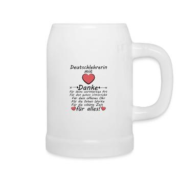 Danke an Deutschlehrerin Abschiedsgeschenk - Bierkrug - Weiß - Rechts
