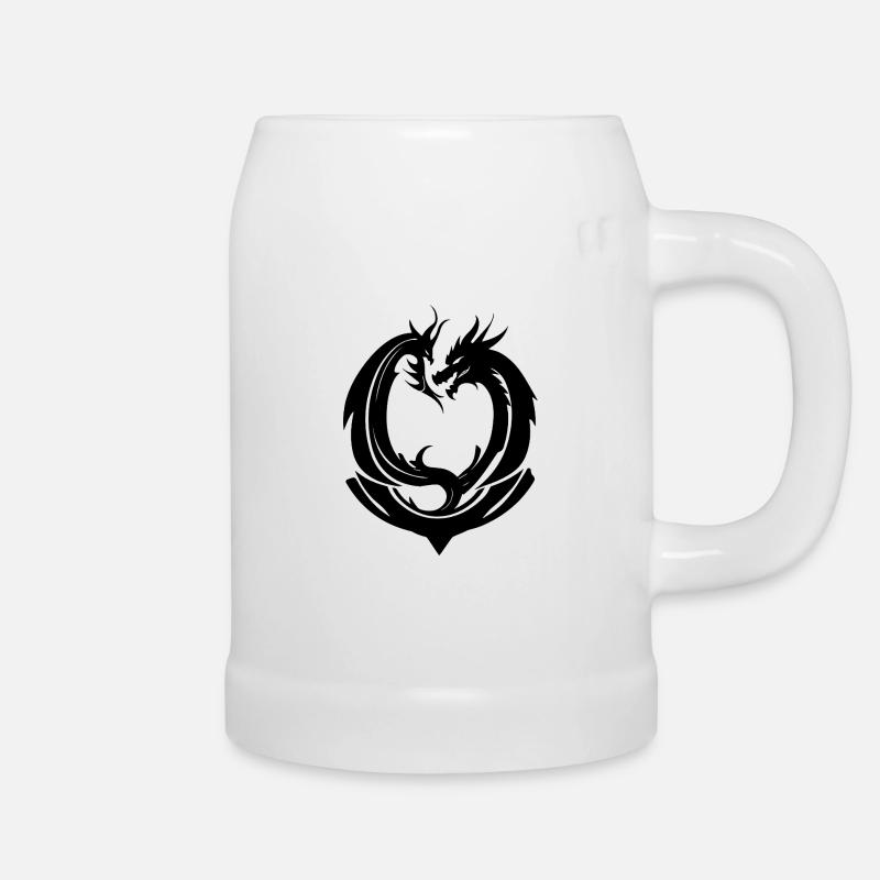 Drache - Bierkrug - Weiß