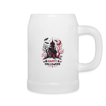 Halloween Haunted House - Beer Mug - white - Right