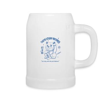 Maneki Neko - Bierkrug - Weiß - Rechts
