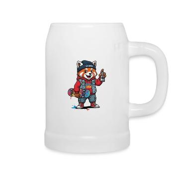 Red Panda Skate Crew Streetwear - Beer Mug - white - Right
