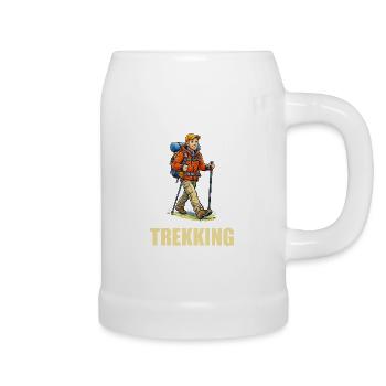 Trekking Abenteurer Illustration - Bierkrug - Weiß - Rechts