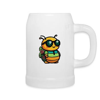 Worm Comic Holiday - Chope en céramique - blanc - Droite