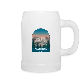 Keystone USA Vintage-Reiseplakat-Kunst - Bierkrug - Weiß - Rechts