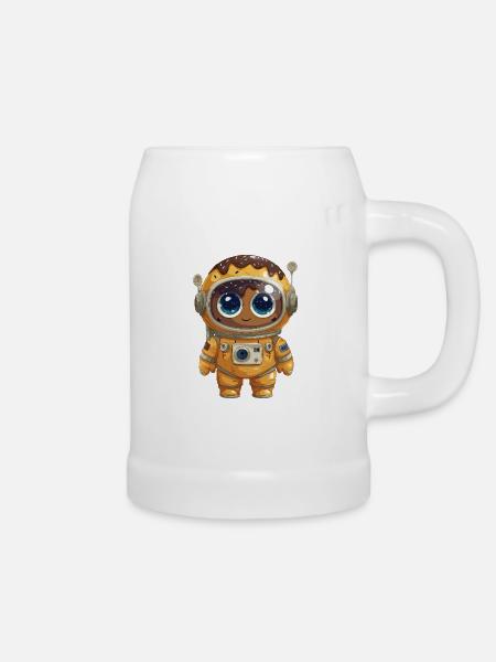 Donut-Astronaut Abenteuerkunst - Bierkrug - Weiß