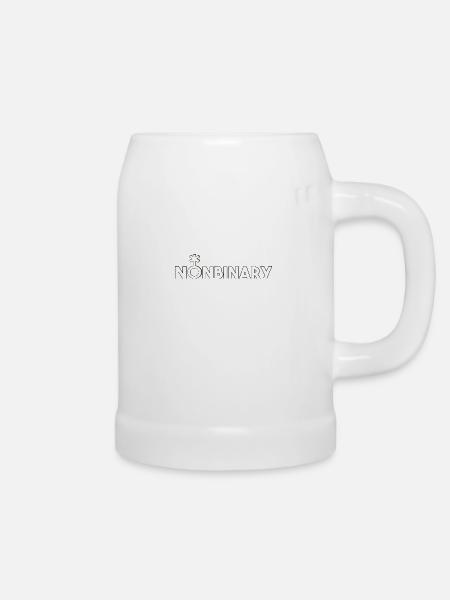 Nonbinäry Non-Binär Nichtbinär Geschlecht Symbol - Bierkrug - Weiß