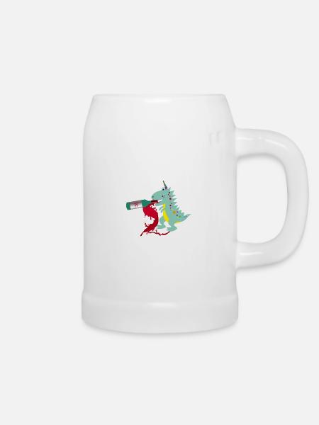 vino dino,wein,dinosaurier,vino - Bierkrug - Weiß