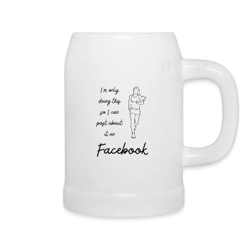I m only doing this - Facebook - Bierkrug - Weiß - Rechts