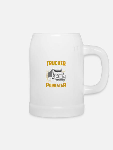 trucker pornstar - Bierkrug - Weiß