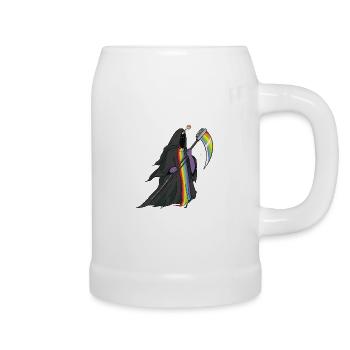 Unicorn Death Sensenmann funny gift of Christmas - Beer Mug - white - Right