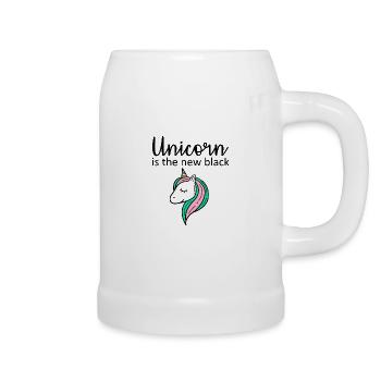 Unicorn is the new black - Beer Mug - white - Right