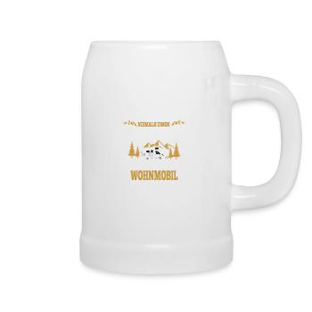 Mann mit Wohnmobil - Bierkrug - Weiß - Rechts