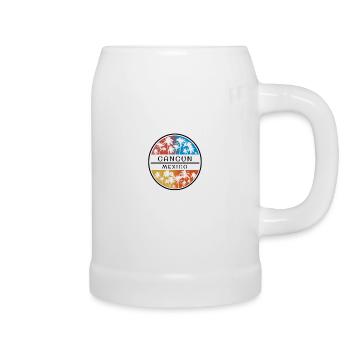 Cancun Mexique Palmier Souvenir de vacances élégant - Chope en céramique - blanc - Droite