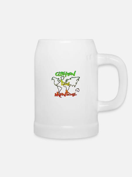 Weltbürger - Bierkrug - Weiß