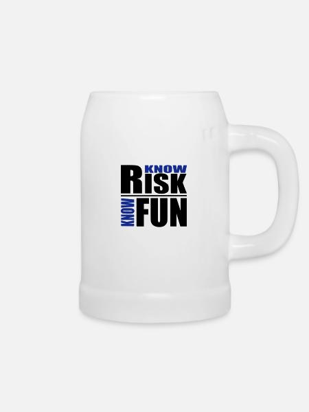 know risk - know fun - Bierkrug - Weiß