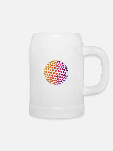 Dotted Rainbow Sphere - Bierkrug - Weiß