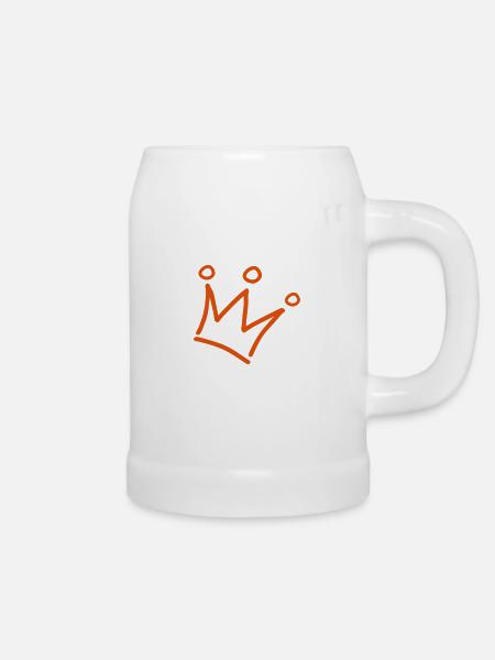 krone - Bierkrug - Weiß