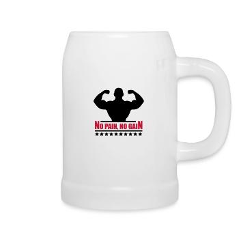 pain_gain_c2 - Beer Mug - white - Right