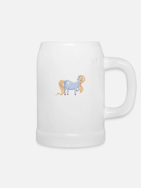 Pony - Bierkrug - Weiß