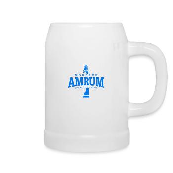 Amrum mer du Nord (Bleu) - Chope en céramique - blanc - Droite