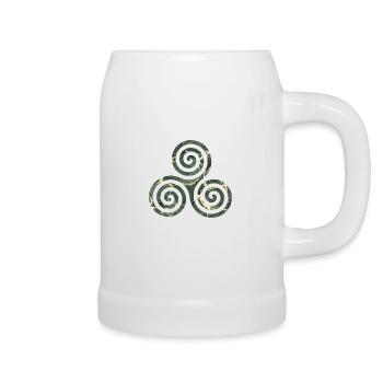 keltisches symbol triskele e 226 - Bierkrug - Weiß - Rechts