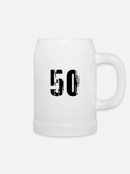 50 - Nummer - Bierkrug - Weiß