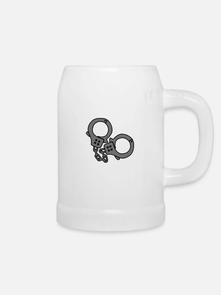 handcuffs design - Bierkrug - Weiß