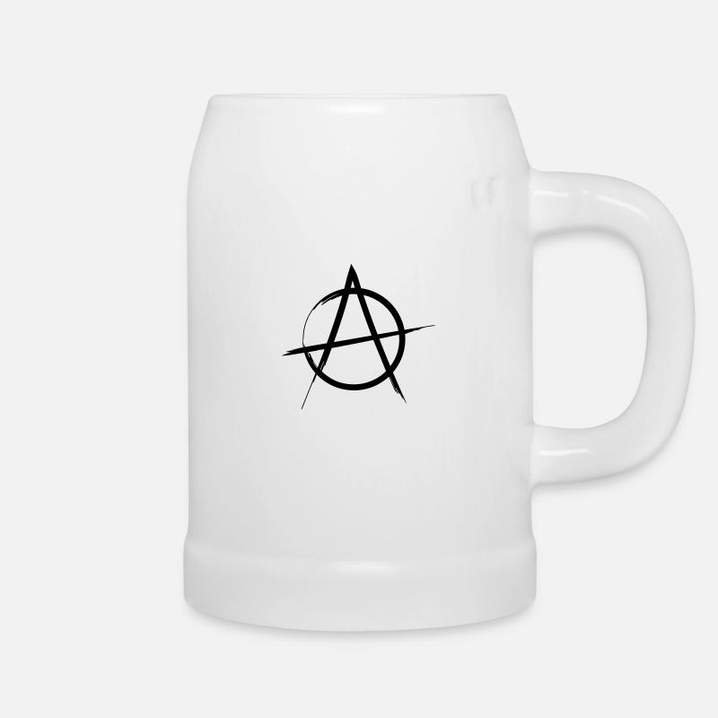 Anarchie Logo Design - Bierkrug - Weiß