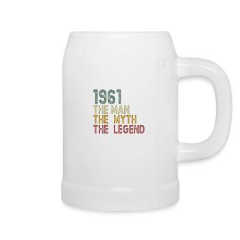 Born in 1961 legend birthday gift - Beer Mug - white - Right