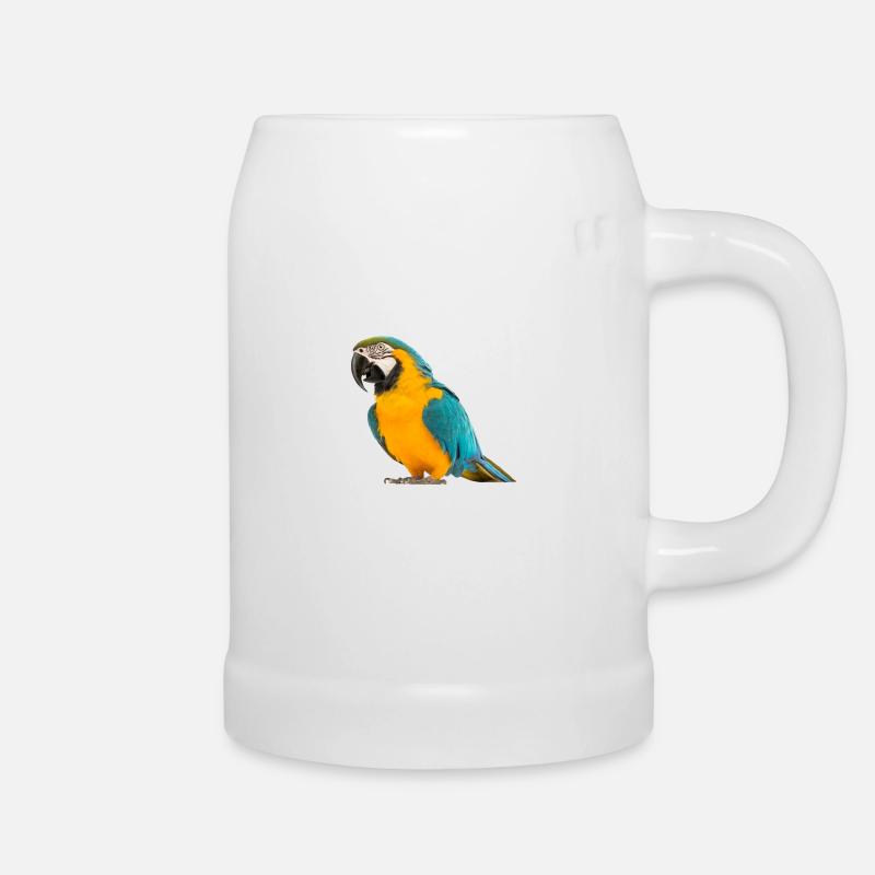 Colorful Parrot - Beer Mug - white