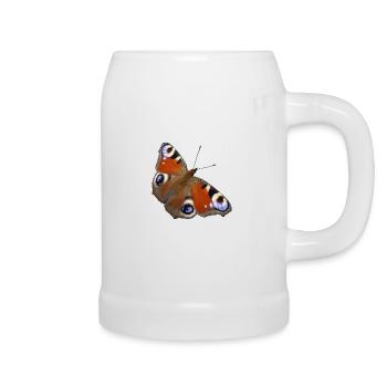 Butterfly Wings Day Peacock Eye Insect Spring - Beer Mug - white - Right