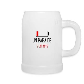 un papa de 2 enfants - idée cadeau papa - Chope en céramique - blanc - Droite