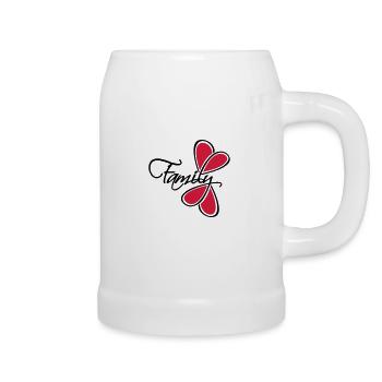 Heart Family lettering - Beer Mug - white - Right