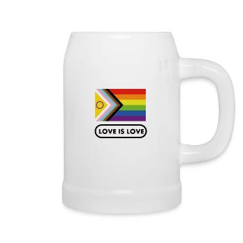 Pride Intersex Inclusive Flagge Liebe ist Liebe - Bierkrug - Weiß - Rechts