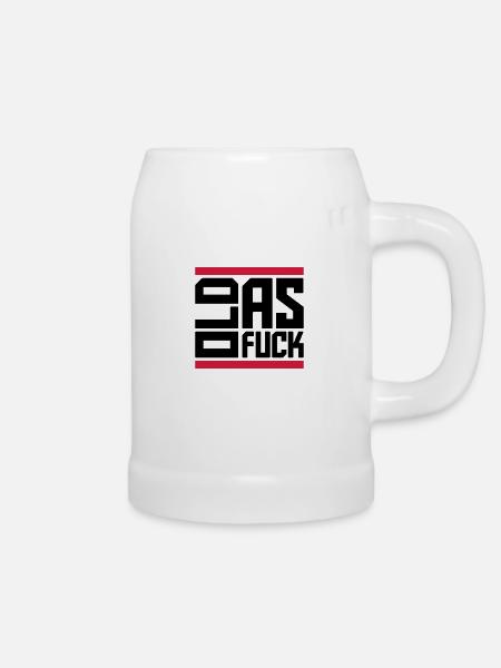 old AF Text Logo - Bierkrug - Weiß