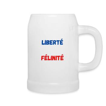 Liberté égalité félinité - Chope en céramique - blanc - Droite