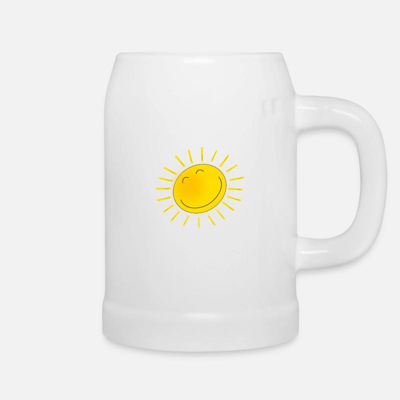 Soleil amical - Chope en céramique - blanc