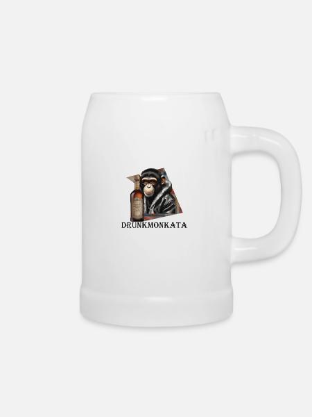 Drunkmonkata - Bierkrug - Weiß